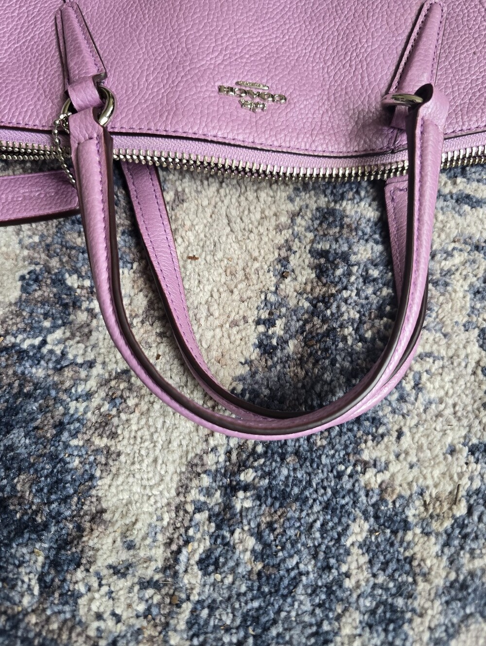 Coach Pebbled Leather Satchel — Lavender - Picture 4 of 7